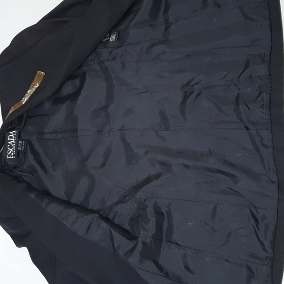 Escada 100% Wool Beaded Trim Coat - Picture 8 of 12